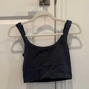 Ribbed Navy Niki Biki Cropped Tank Top